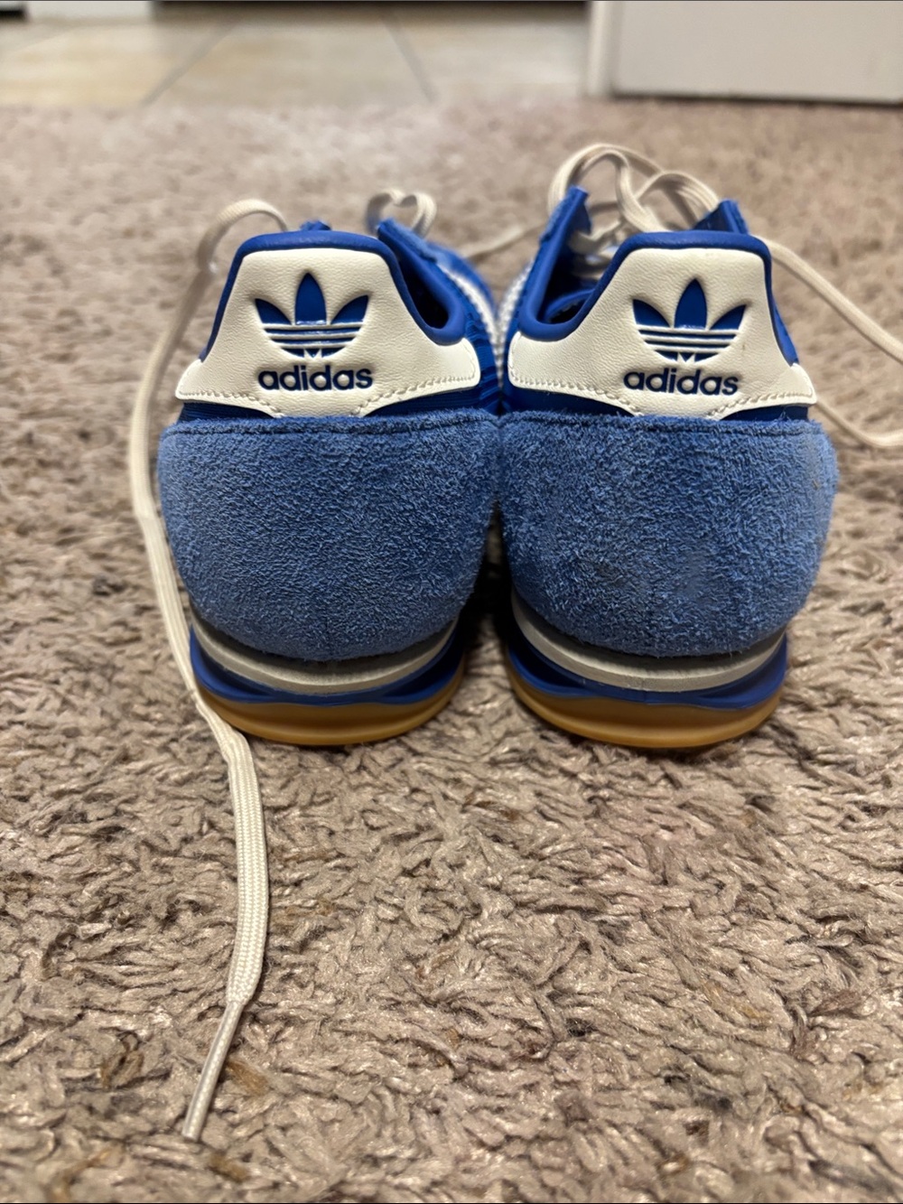 adidas women’s Blue and White Low-Top Running Sneakers - Picture 5 of 6